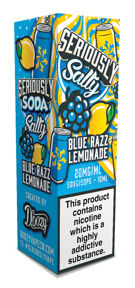 Blue Razz Lemonade Nic Salt e-liquid 20mg by Seriously Soda 10ml