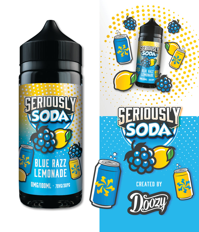 Blue Razz Lemonade Shortfill e-liquid by Seriously Soda 100ml