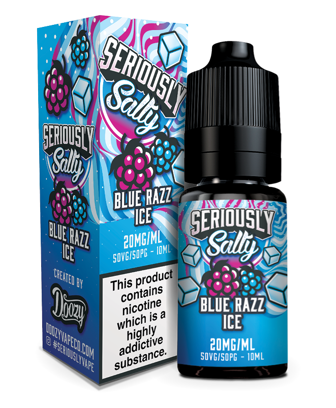 Blue Razz Ice Nic Salt e-liquid by Seriously Salty 10ml