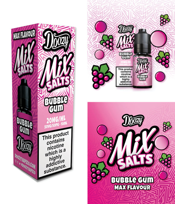 Bubblegum Nic Salt e-liquid 20mg by Doozy Mix Salts 10ml