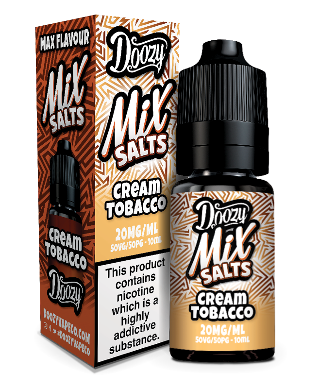 Cream Tobacco Nic Salt e-liquid 20mg by Doozy Mix Salts 10ml