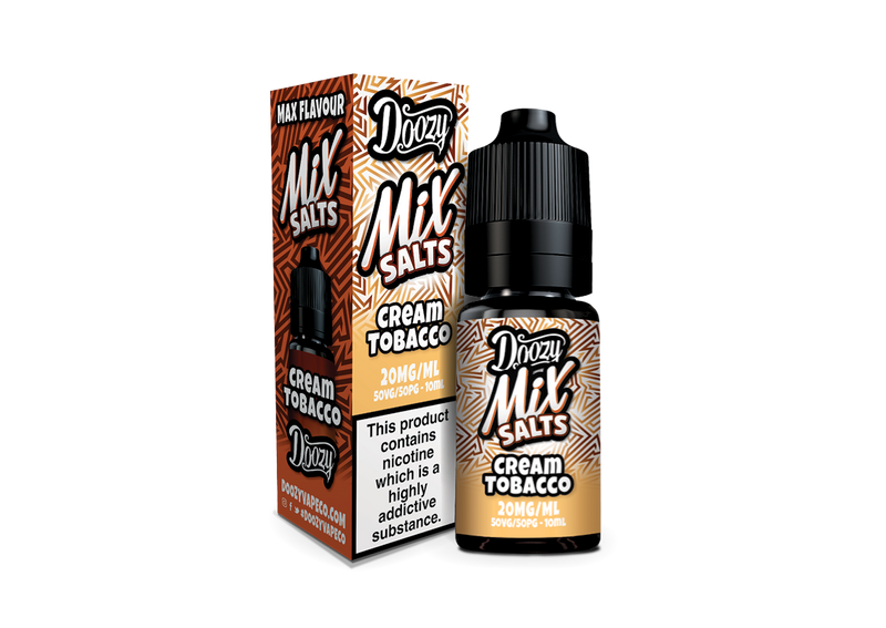 Cream Tobacco Nic Salt e-liquid 20mg by Doozy Mix Salts 10ml