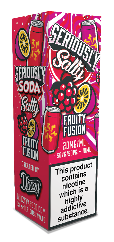 Fruity Fusion Nic Salt e-liquid 20mg by Seriously Soda 10ml