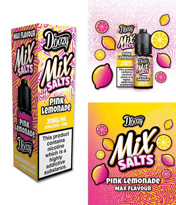 Pink Lemonade Nic Salt e-liquid 20mg by Doozy Mix Salts 10ml