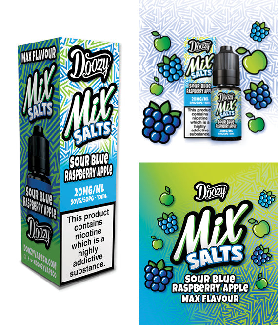 Sour Blue Raspberry Apple Nic Salt e-liquid 20mg by Doozy Mix Salts 10ml