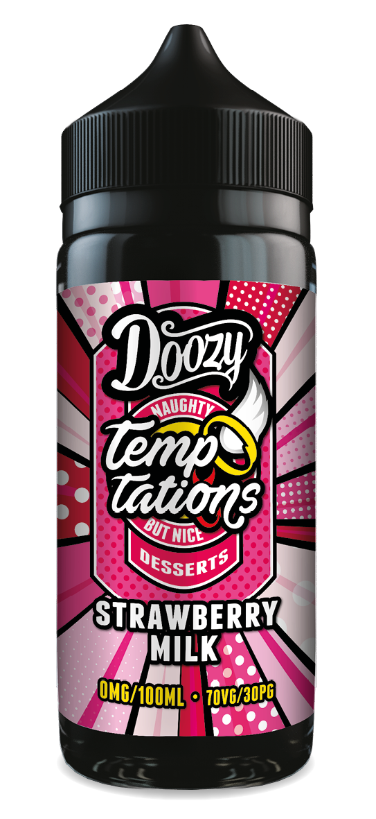 Strawberry Milk Shortfill e-liquid by Doozy Temptations 100ml