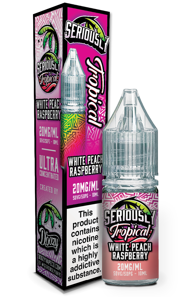 White Peach Raspberry Nic Salt e-liquid 20mg by Seriously Tropical 10ml