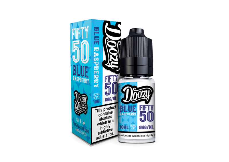 Doozy Blue Rasberry Fifty 50 e-liquid 50 VG 50 PG Ratio