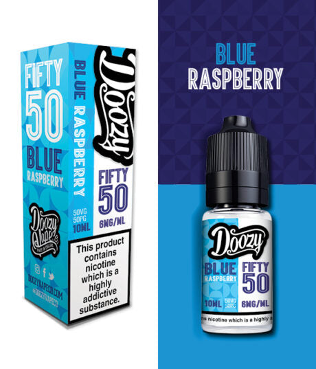 Doozy Blue Rasberry Fifty 50 e-liquid 50 VG 50 PG Ratio