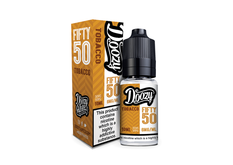 Doozy 10ml Tobacco Fifty 50 e-liquid 50 VG 50 PG Ratio