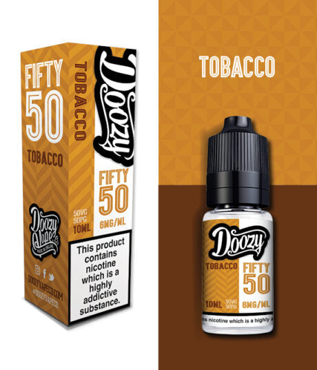 Doozy 10ml Tobacco Fifty 50 e-liquid 50 VG 50 PG Ratio